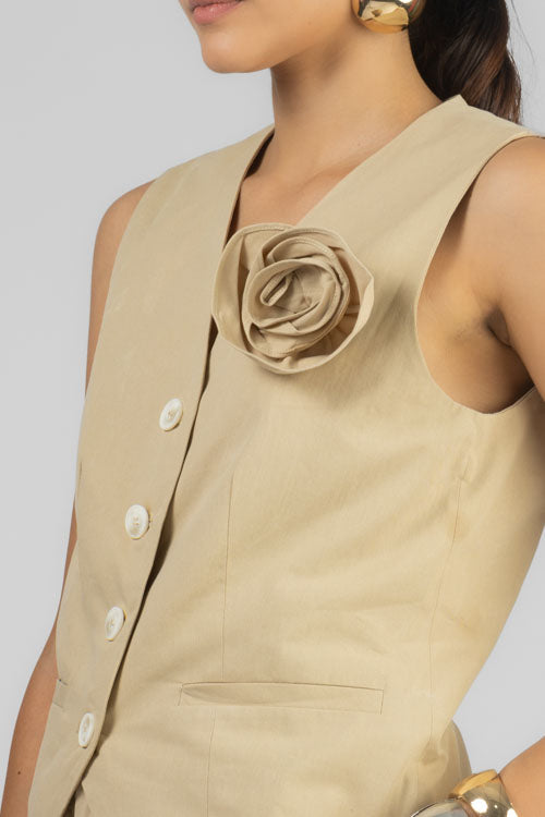 CONJUNTO CHALECO FLOR