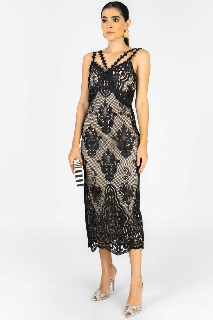 VESTIDO GUIPUR TIRANTE