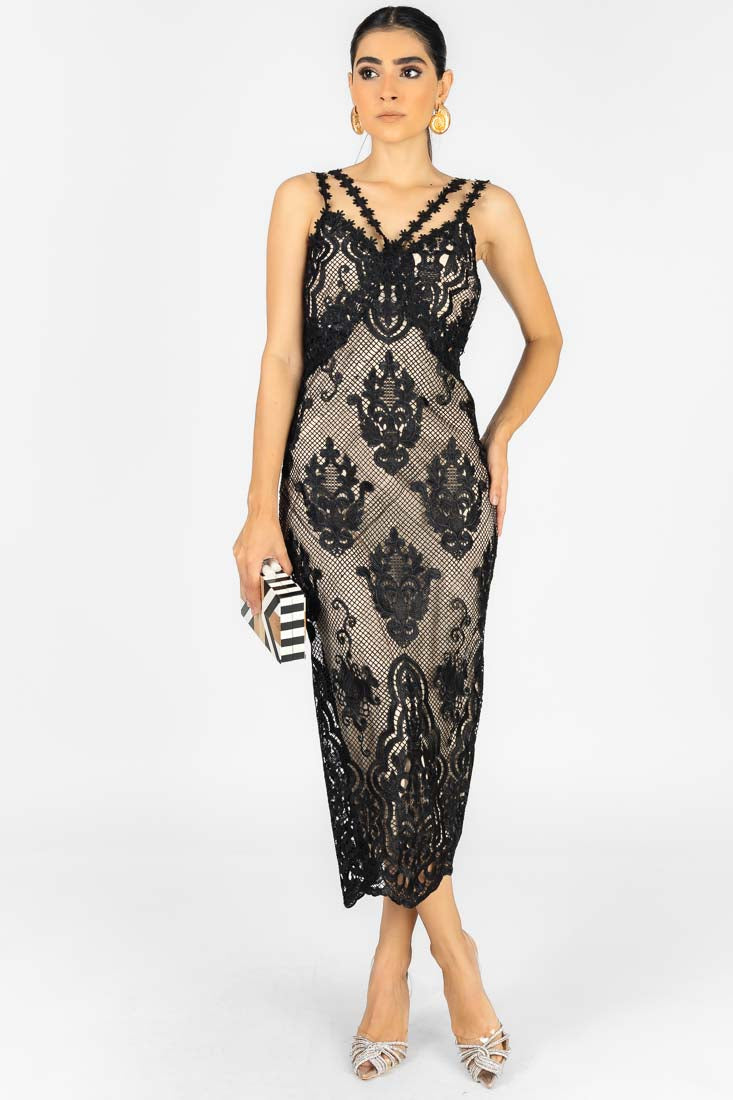 VESTIDO GUIPUR TIRANTE