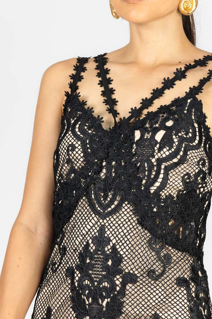 VESTIDO GUIPUR TIRANTE