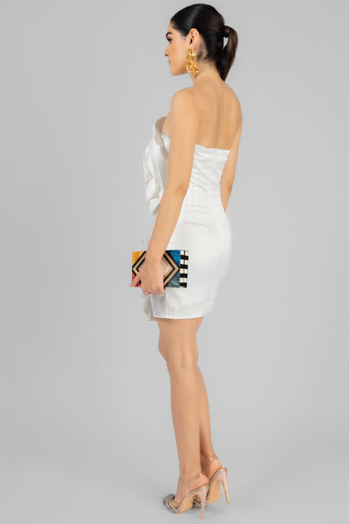 VESTIDO STRAPLESS FLOR