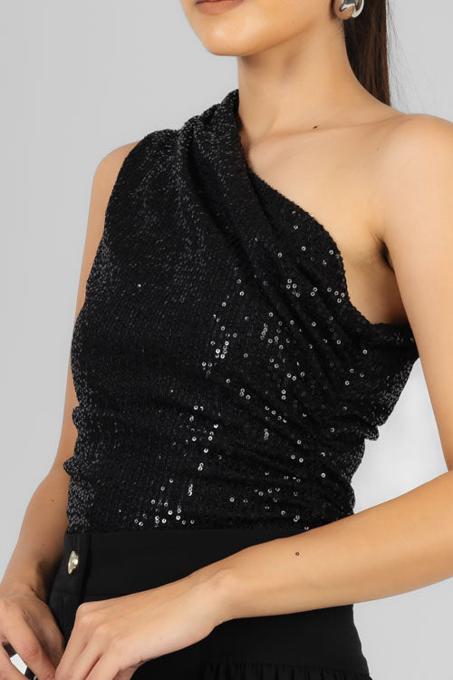BLUSA UN HOMBRO LENTEJUELA
