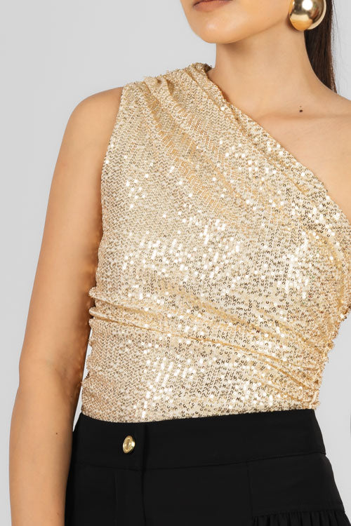 BLUSA UN HOMBRO LENTEJUELA