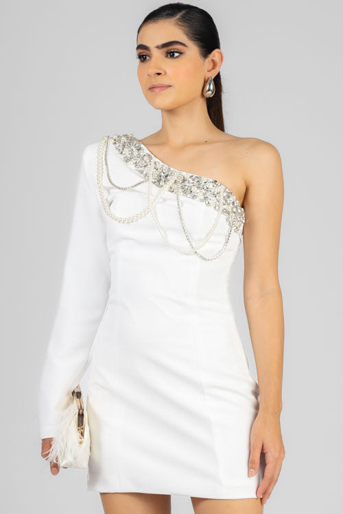 VESTIDO PERLAS Y CRISTALES