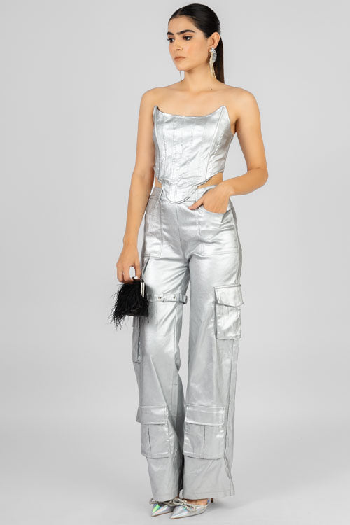 PALAZZO STRAPLESS METALICO – Soly Duran Boutique