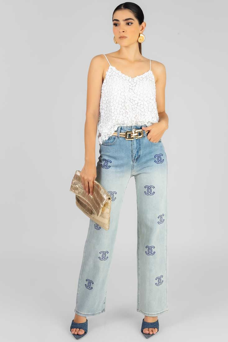 BLUSA FLOR LENTEJUELA