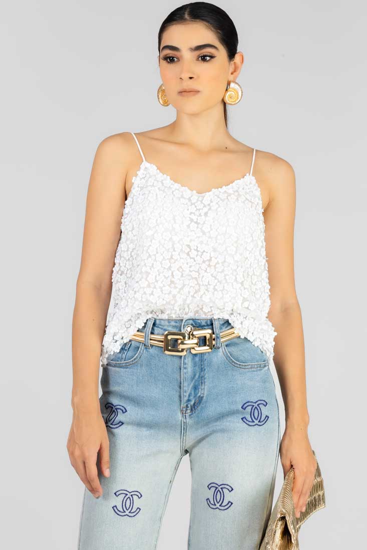 BLUSA FLOR LENTEJUELA