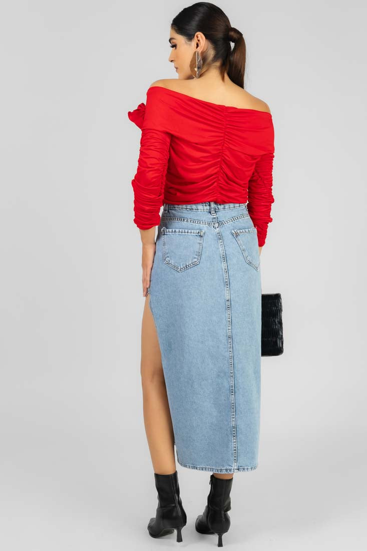 BLUSA DRAPEADA FLORES