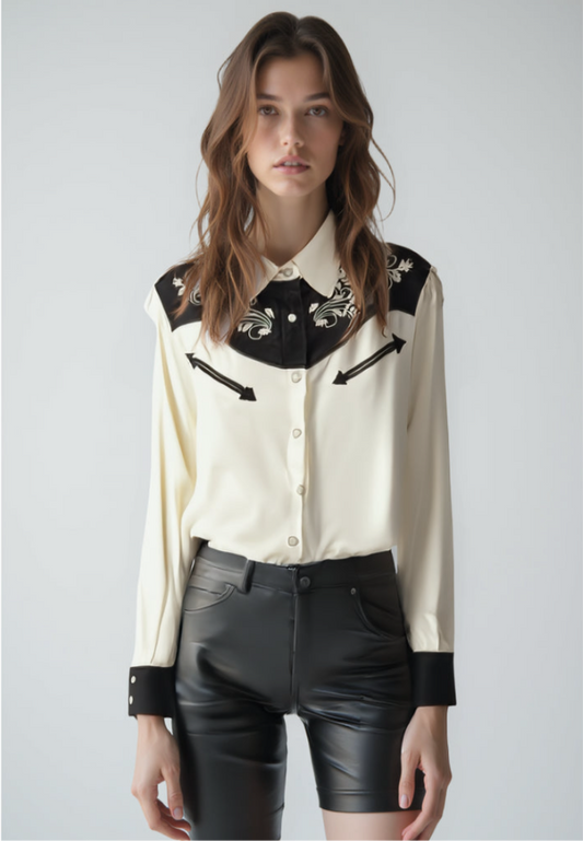 CAMISA VAQUERA BORDADA