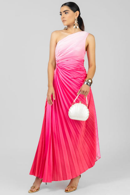 VESTIDO PLISADO ROSA