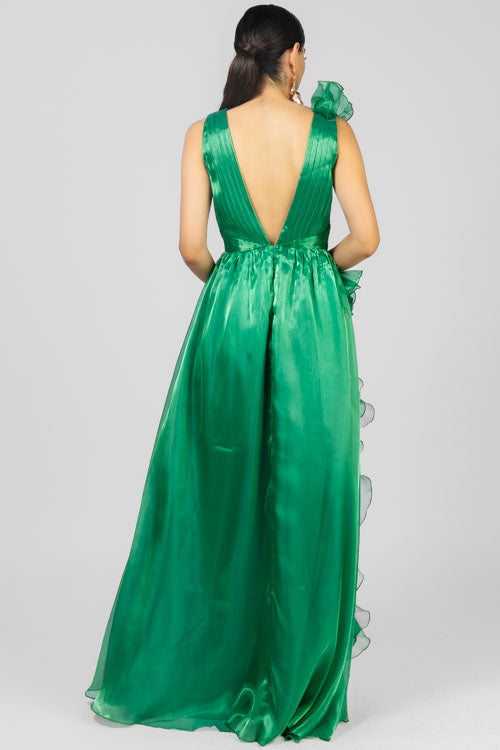 VESTIDO ORGANZA VERDE