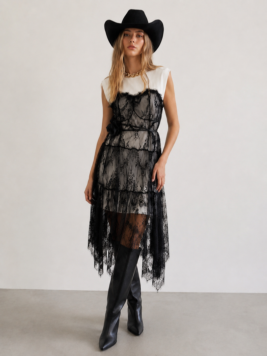 VESTIDO VELO ENCAJE