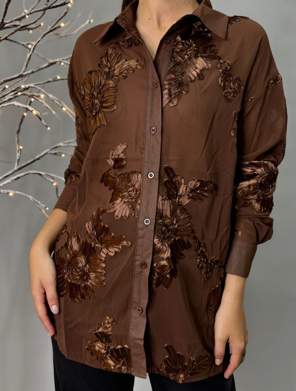 BLUSA BLACK BLOOM CHIC