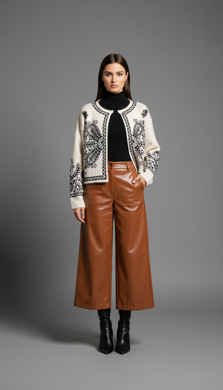 ENSAMBLE TEJIDO BORDADO