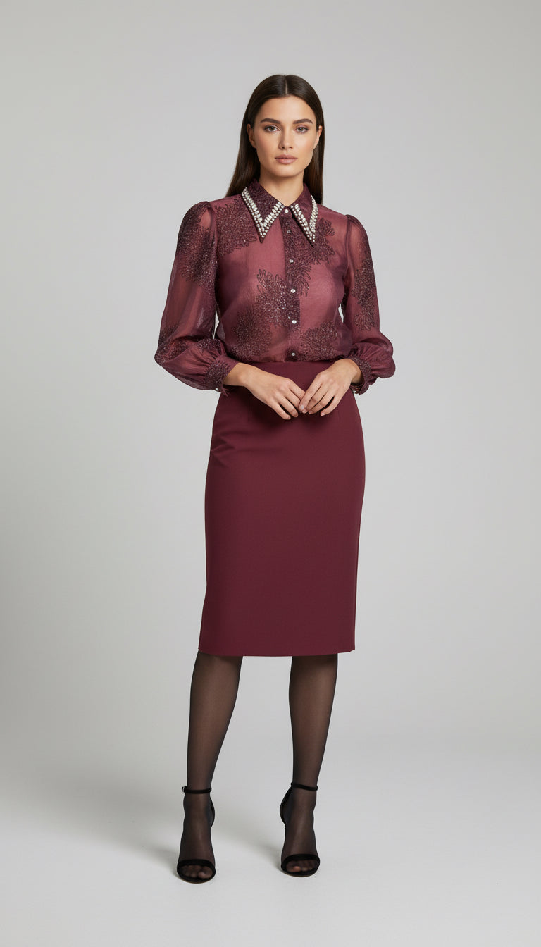 BLUSA CUELLO CRISTALES