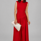 VESTIDO MIDI ASIMÉTRICO PLISADO
