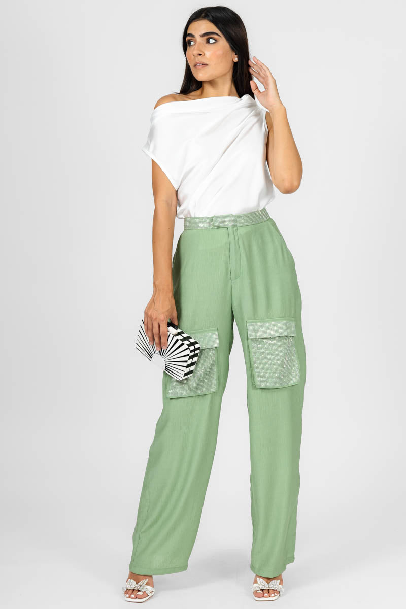 PANTALON CARGO BRILLOS