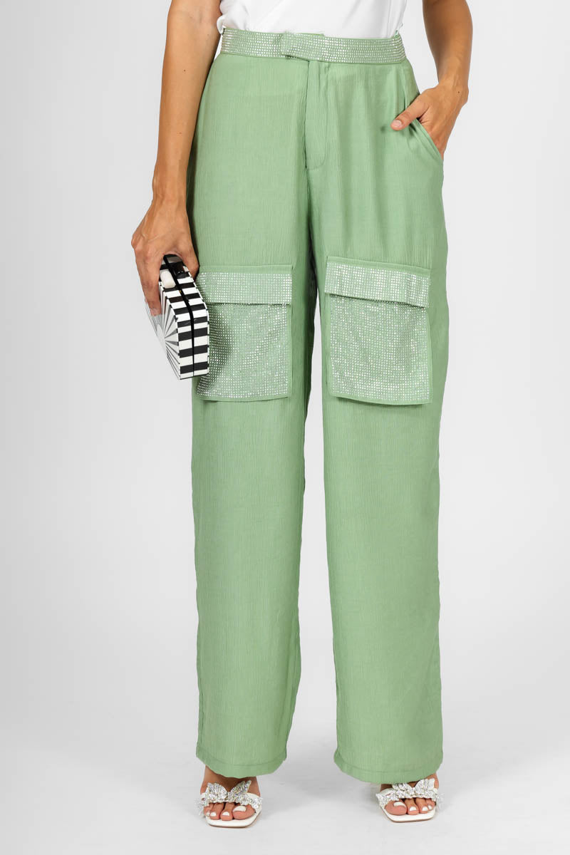 PANTALON CARGO BRILLOS