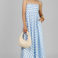 VESTIDO STRAPLESS CHEVRON