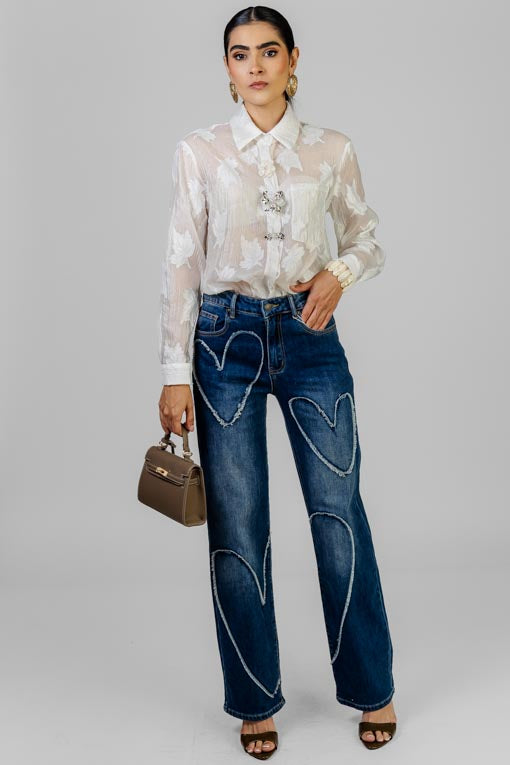 PANTALON HEART DENIM