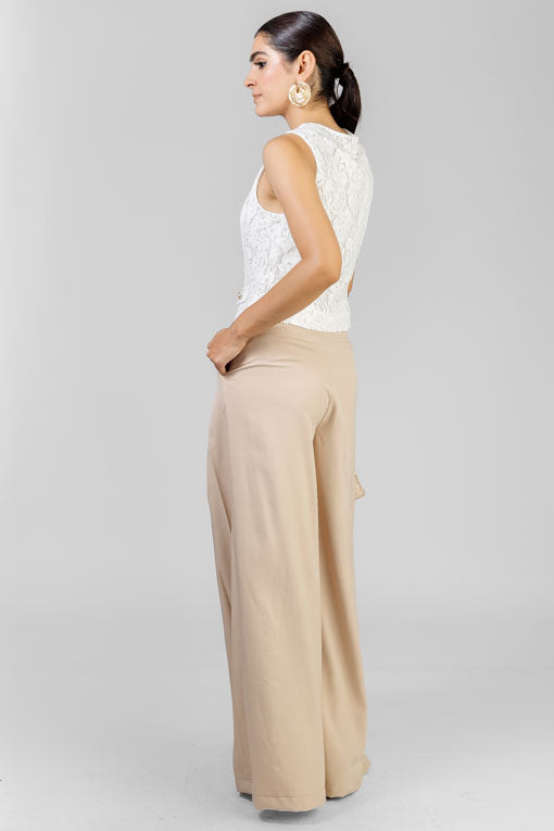 PANTALON PLISES TAUPE