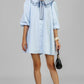 VESTIDO CELESTE BOW