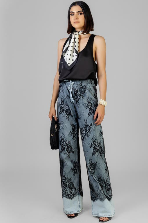 PANTALON DENIM ENCAJE