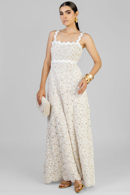 VESTIDO CROCHET BEIGE