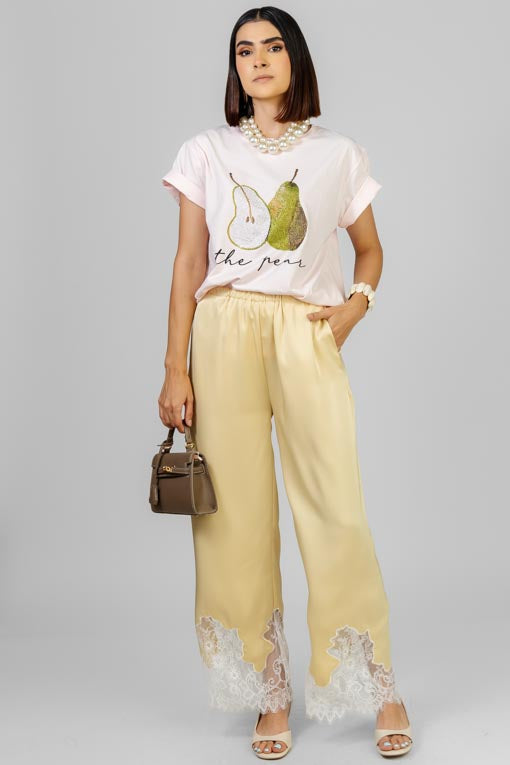 PANTALON SATIN LACE