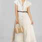 VESTIDO BEIGE REJILLA