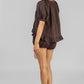 CONJUNTO BLUSA LAZOS CAFE