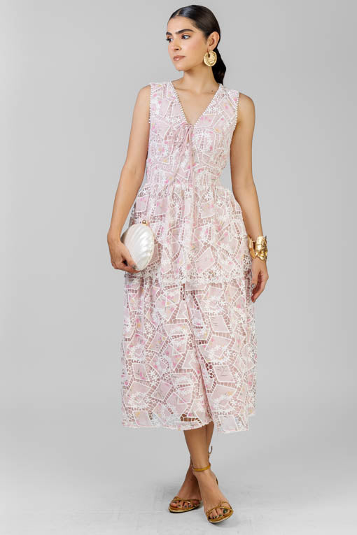 VESTIDO ROSA ENCAJE
