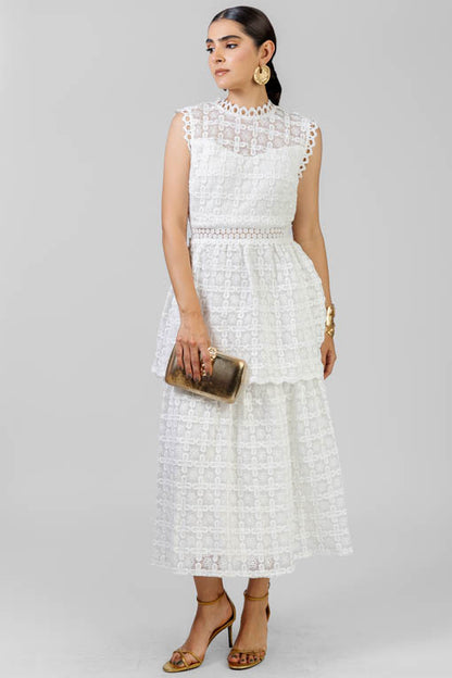 VESTIDO ENCAJE REJILLA
