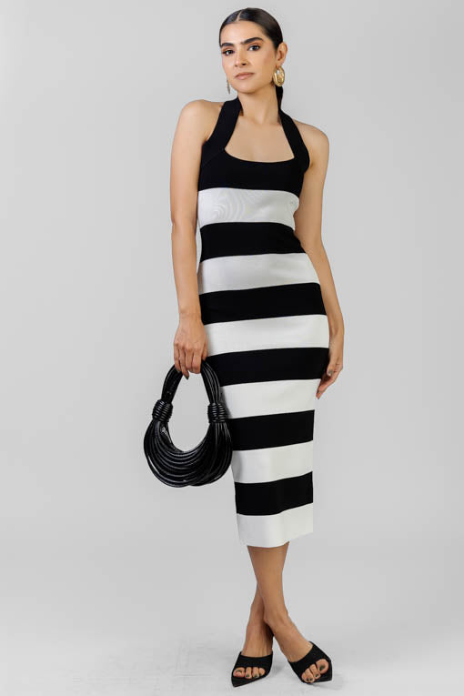VESTIDO RAYAS HALTER