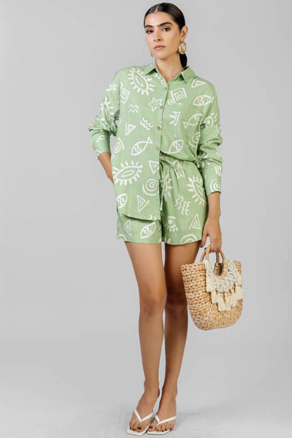 CONJUNTO VERDE ESTAMPADO