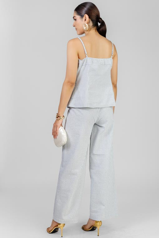 CONJUNTO BLUSA TIRANTE RAYA