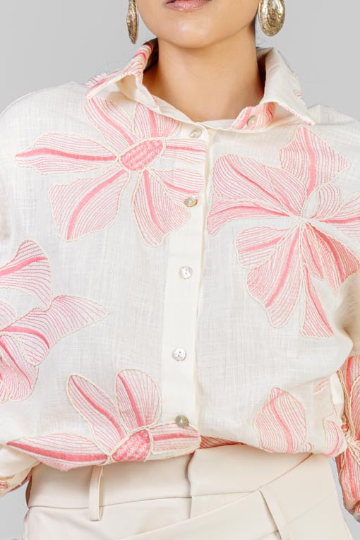 CAMISA FLORES BORDADAS