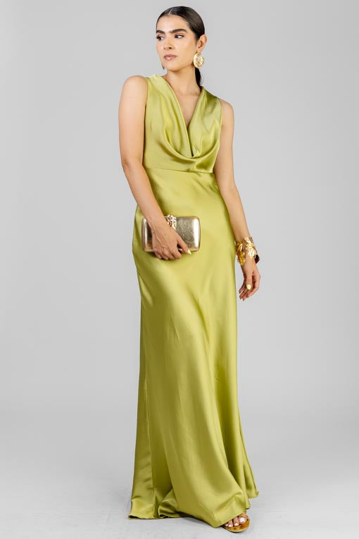 VESTIDO SATINADO LAZOS