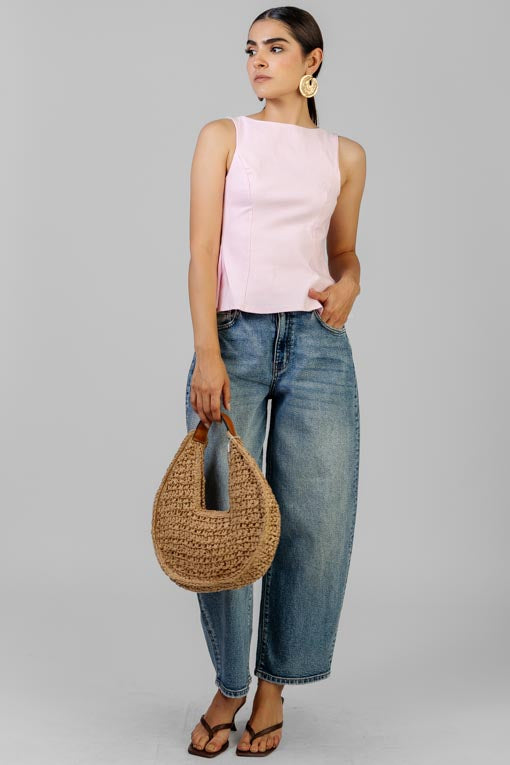 BLUSA ROSA LAZOS
