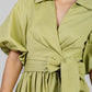 VESTIDO MANGA ABULLONADA