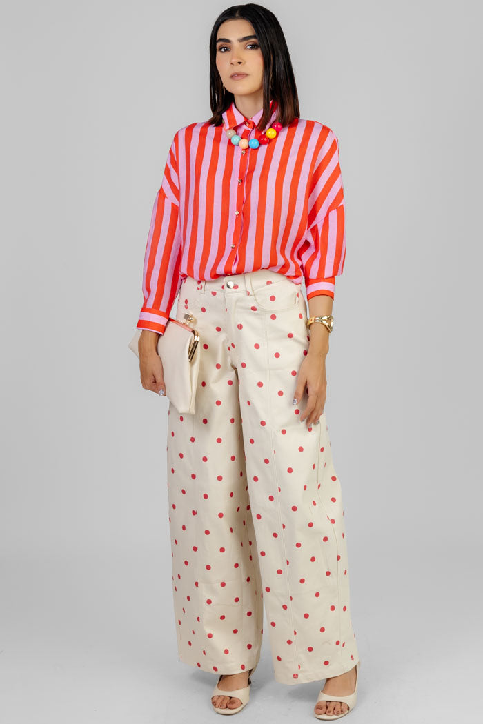 PANTALON DOTS ROJO