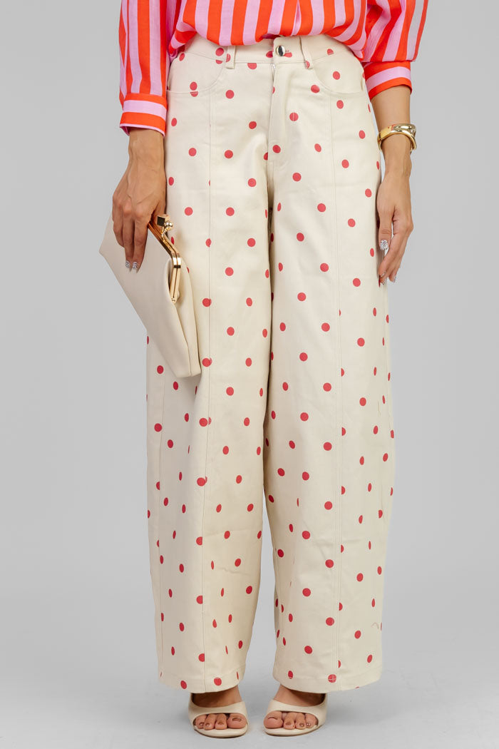 PANTALON DOTS ROJO