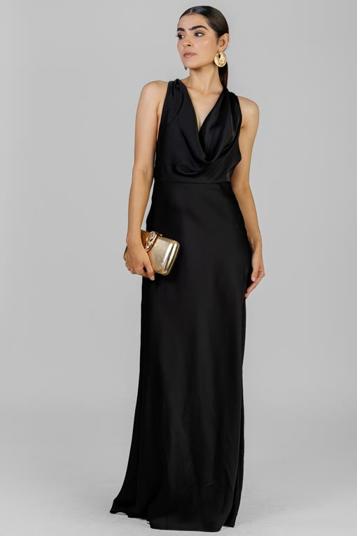 VESTIDO SATINADO HALTER LAZADA