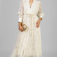 VESTIDO ORGANZA BORDADA BEIGE