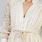 VESTIDO ORGANZA BORDADA BEIGE