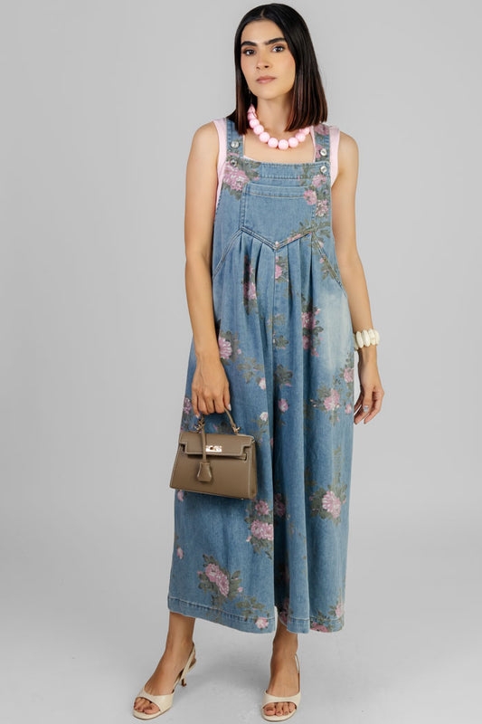 OVEROL DENIM FLORAL
