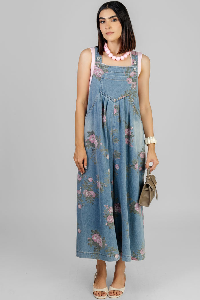 OVEROL DENIM FLORAL