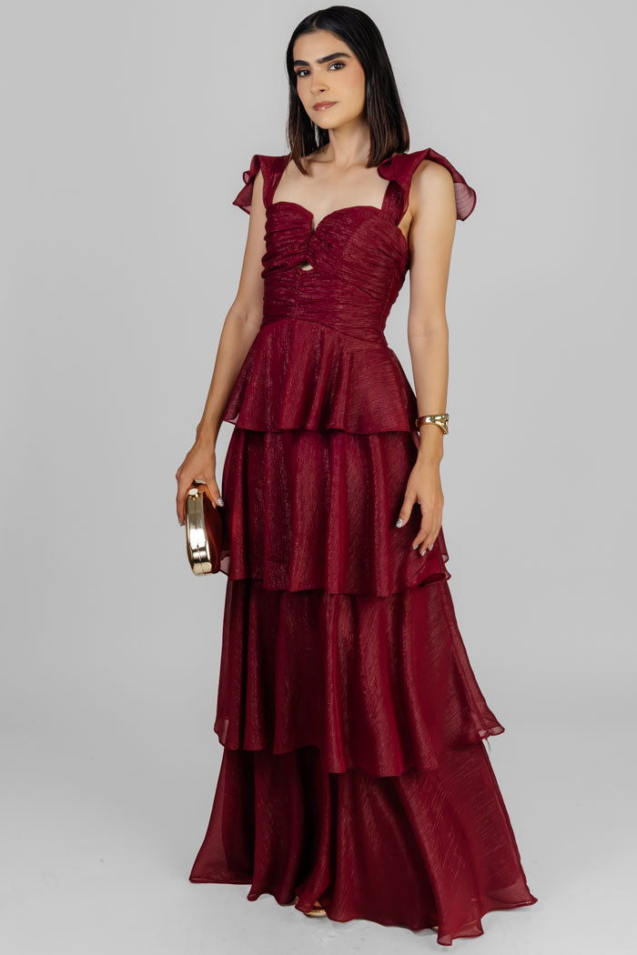VESTIDO MAXI ESCALONADO