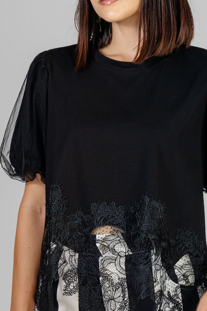 BLUSA NEGRA CON ENCAJE