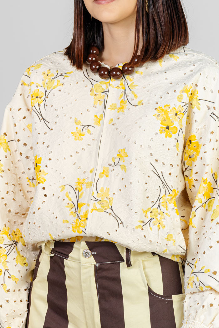 CHAQUETA FLORAL CALADA